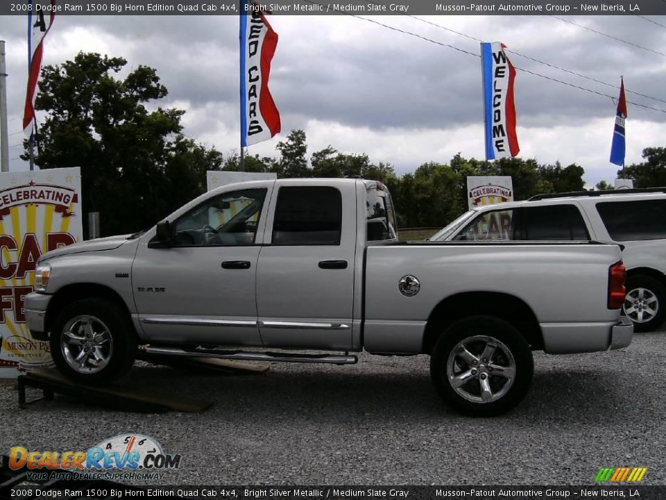 2008 Dodge Ram 1500 Big Horn Edition Quad Cab 4x4 Bright Silver Metallic / Medium Slate Gray Photo #2