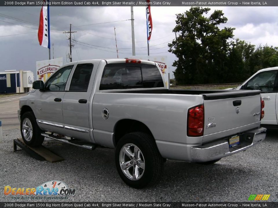 2008 Dodge Ram 1500 Big Horn Edition Quad Cab 4x4 Bright Silver Metallic / Medium Slate Gray Photo #3