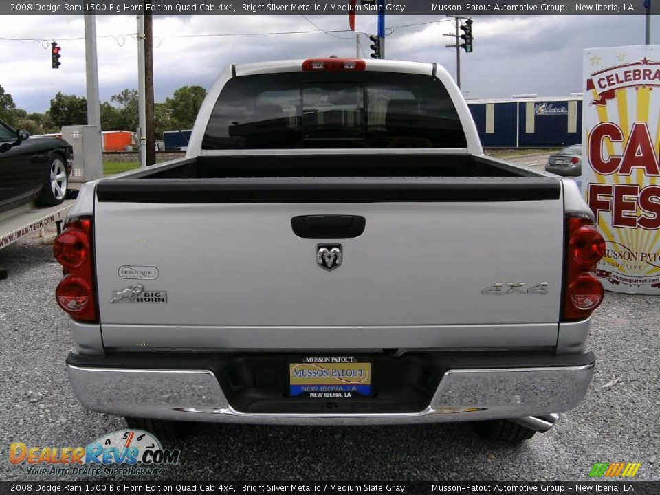 2008 Dodge Ram 1500 Big Horn Edition Quad Cab 4x4 Bright Silver Metallic / Medium Slate Gray Photo #4