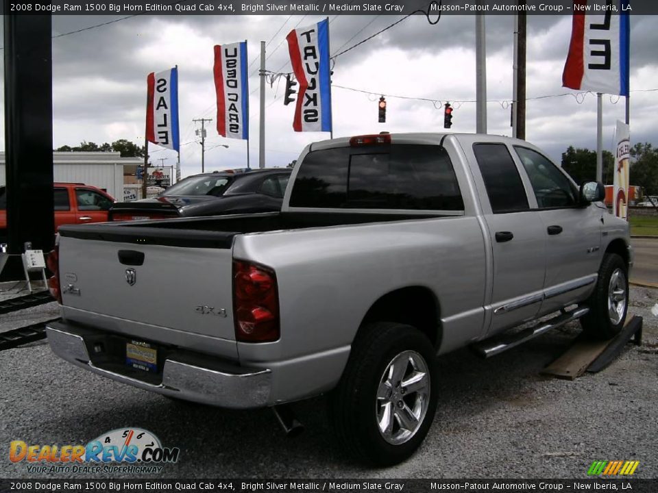 2008 Dodge Ram 1500 Big Horn Edition Quad Cab 4x4 Bright Silver Metallic / Medium Slate Gray Photo #5