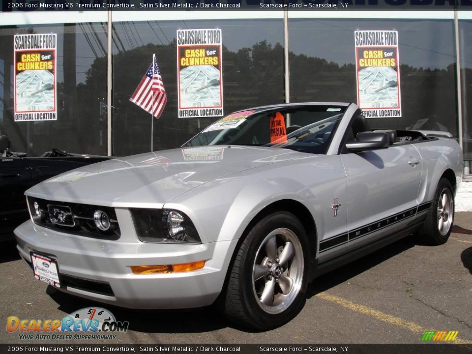 2006 Ford Mustang V6 Premium Convertible Satin Silver Metallic / Dark Charcoal Photo #1