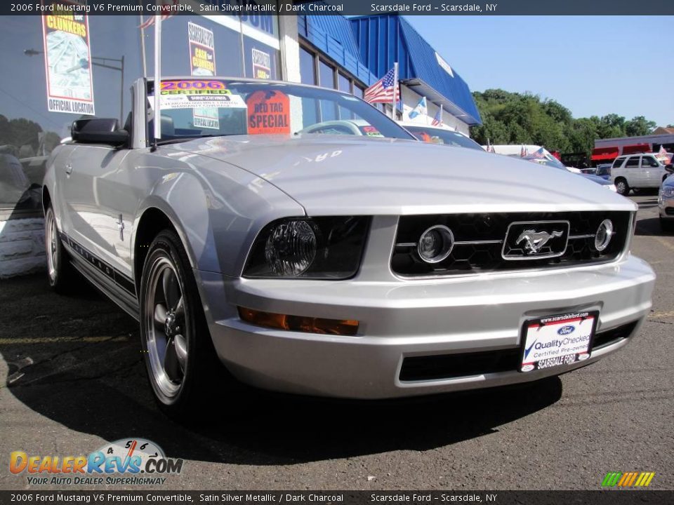 2006 Ford Mustang V6 Premium Convertible Satin Silver Metallic / Dark Charcoal Photo #3