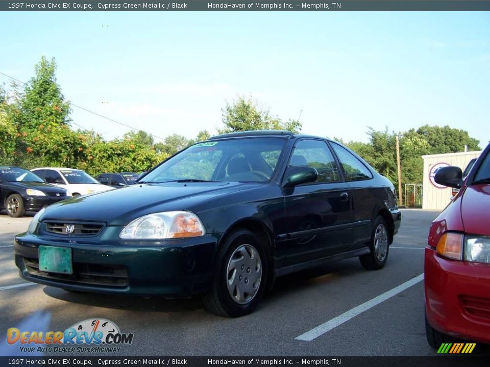 1997 Honda Civic EX Coupe Cypress Green Metallic / Black Photo #2