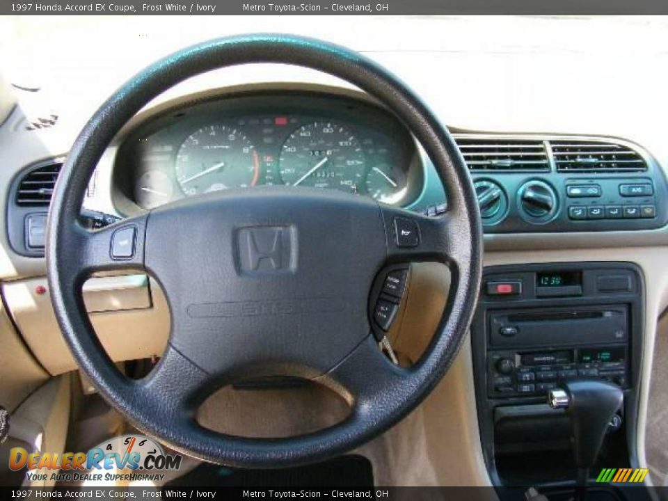 1997 Honda Accord EX Coupe Frost White / Ivory Photo #14