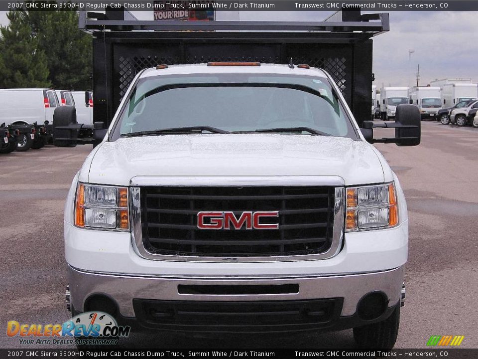 2007 GMC Sierra 3500HD Regular Cab Chassis Dump Truck Summit White / Dark Titanium Photo #2