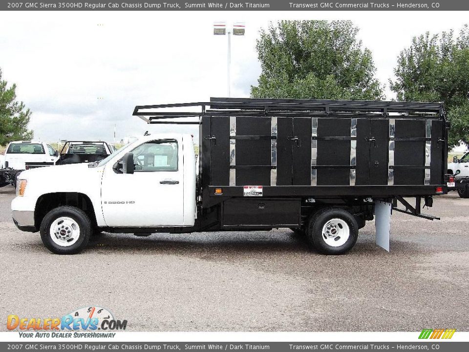 2007 GMC Sierra 3500HD Regular Cab Chassis Dump Truck Summit White / Dark Titanium Photo #4