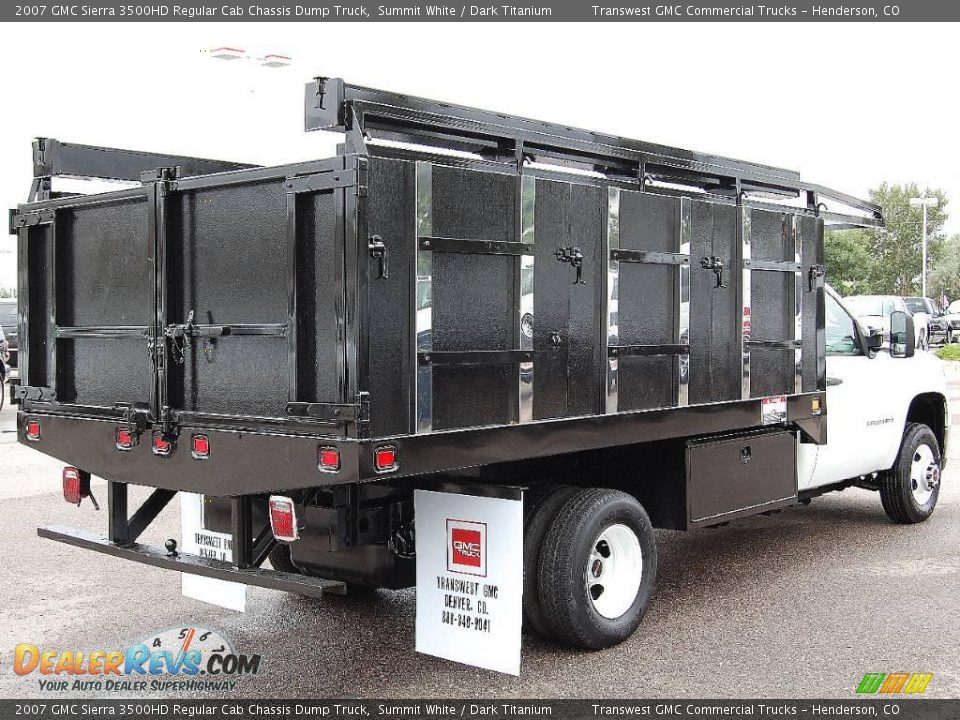 2007 GMC Sierra 3500HD Regular Cab Chassis Dump Truck Summit White / Dark Titanium Photo #7