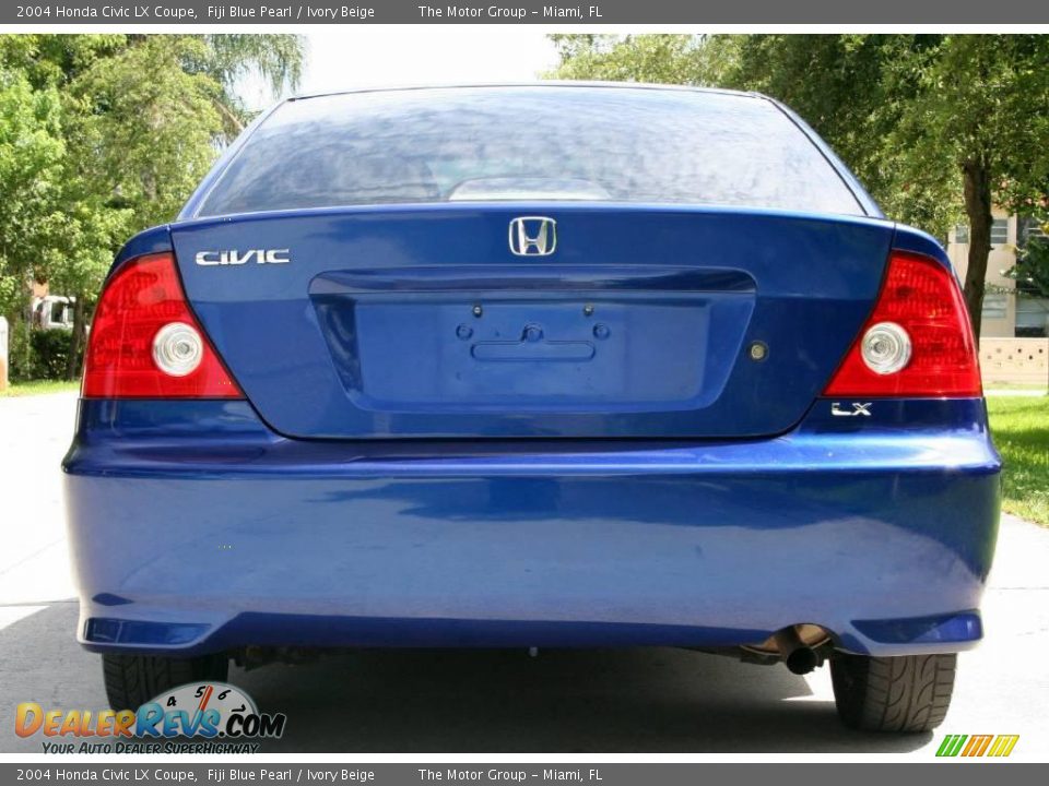 2004 Honda Civic LX Coupe Fiji Blue Pearl / Ivory Beige Photo #5
