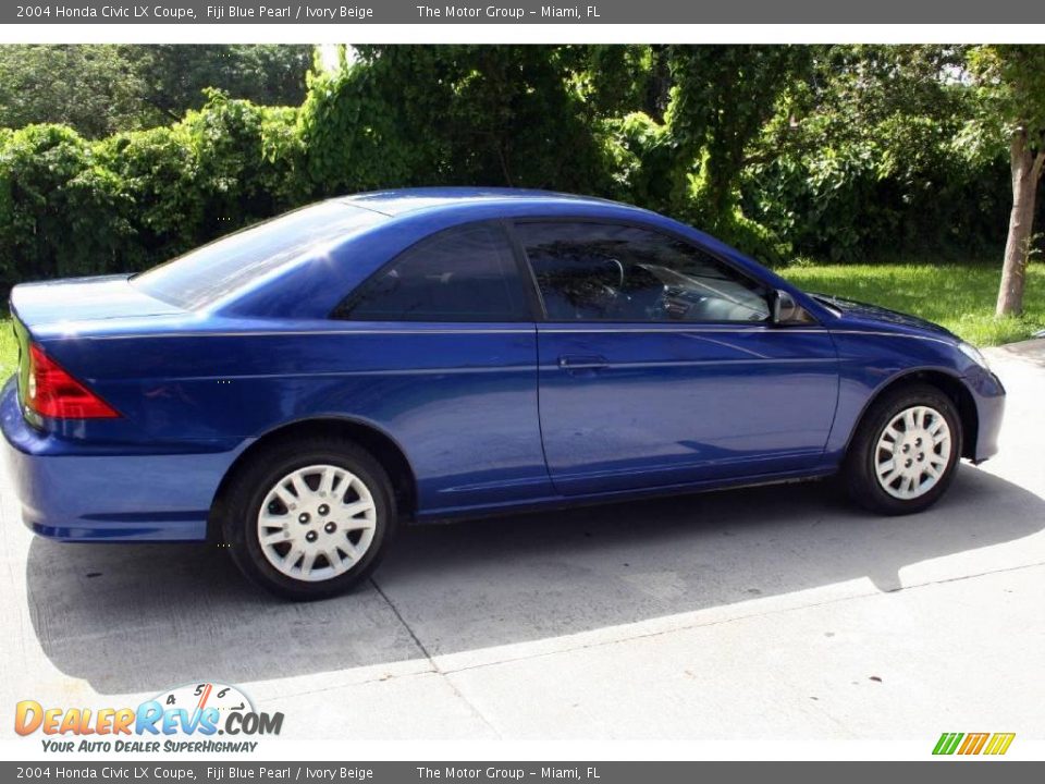 2004 Honda Civic LX Coupe Fiji Blue Pearl / Ivory Beige Photo #8