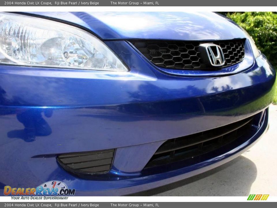 2004 Honda Civic LX Coupe Fiji Blue Pearl / Ivory Beige Photo #17