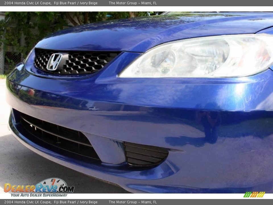 2004 Honda Civic LX Coupe Fiji Blue Pearl / Ivory Beige Photo #18