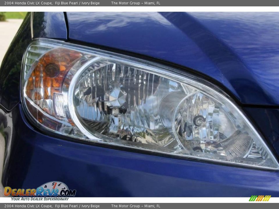 2004 Honda Civic LX Coupe Fiji Blue Pearl / Ivory Beige Photo #21