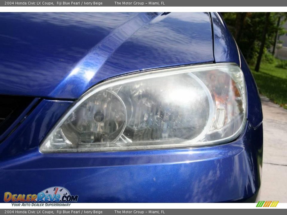 2004 Honda Civic LX Coupe Fiji Blue Pearl / Ivory Beige Photo #22