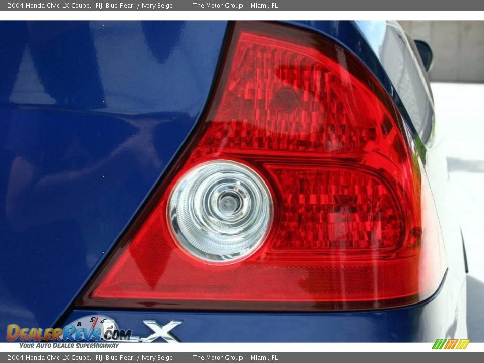 2004 Honda Civic LX Coupe Fiji Blue Pearl / Ivory Beige Photo #24
