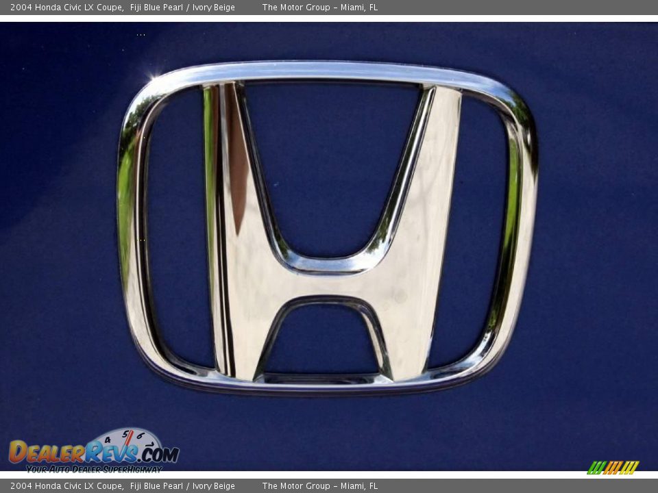 2004 Honda Civic LX Coupe Fiji Blue Pearl / Ivory Beige Photo #29