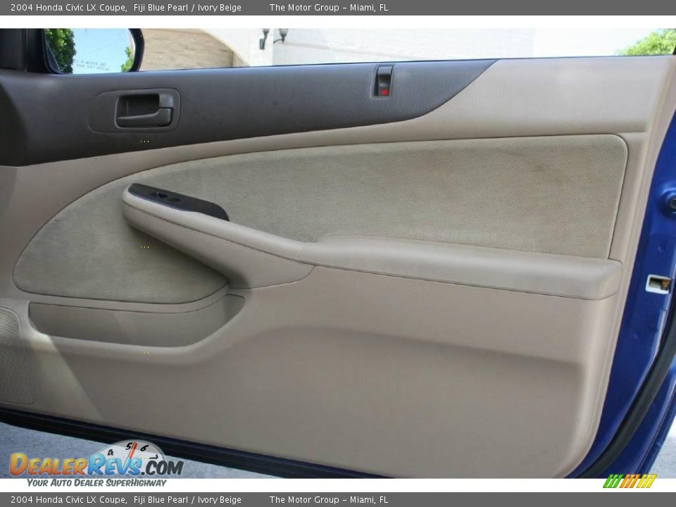 2004 Honda Civic LX Coupe Fiji Blue Pearl / Ivory Beige Photo #34