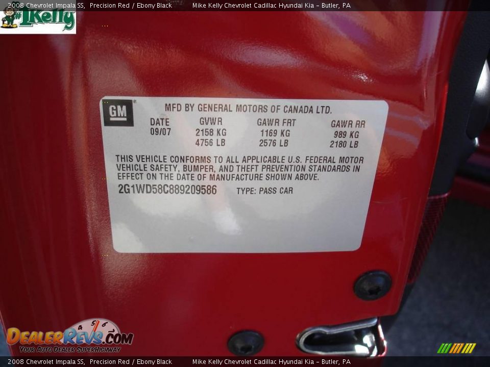 2008 Chevrolet Impala SS Precision Red / Ebony Black Photo #9