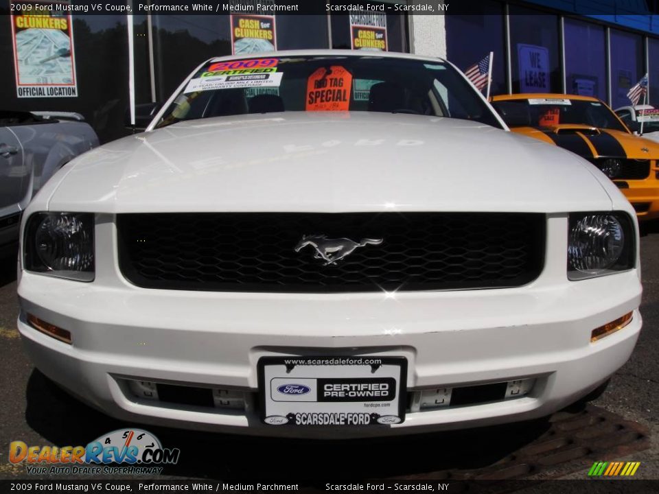 2009 Ford Mustang V6 Coupe Performance White / Medium Parchment Photo #2