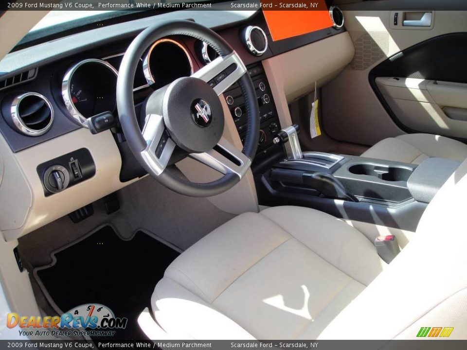 2009 Ford Mustang V6 Coupe Performance White / Medium Parchment Photo #13