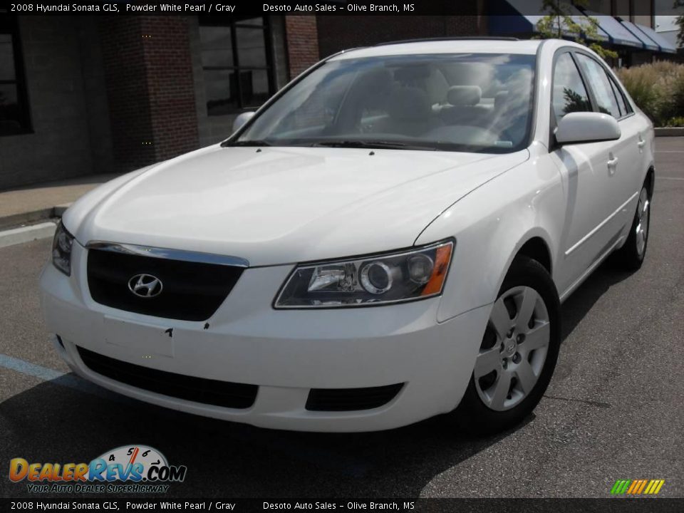 2008 Hyundai Sonata GLS Powder White Pearl / Gray Photo #2