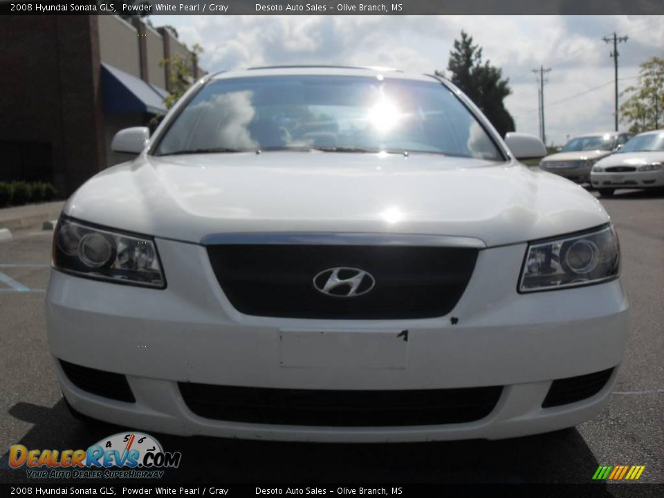 2008 Hyundai Sonata GLS Powder White Pearl / Gray Photo #3