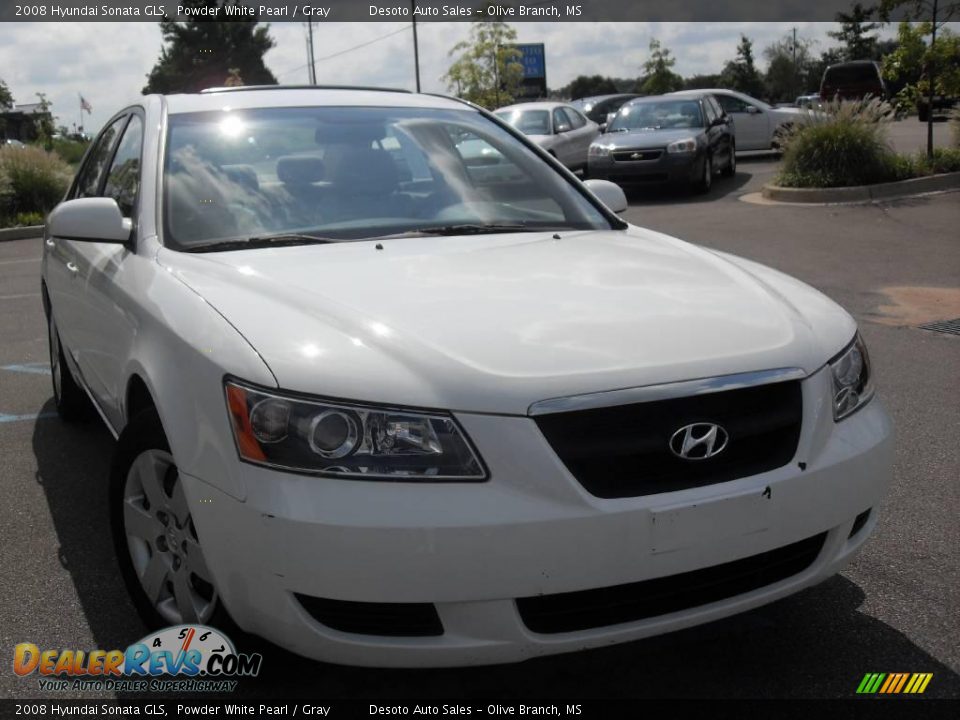 2008 Hyundai Sonata GLS Powder White Pearl / Gray Photo #4