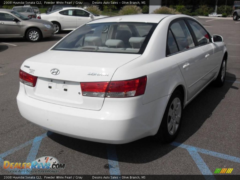2008 Hyundai Sonata GLS Powder White Pearl / Gray Photo #6