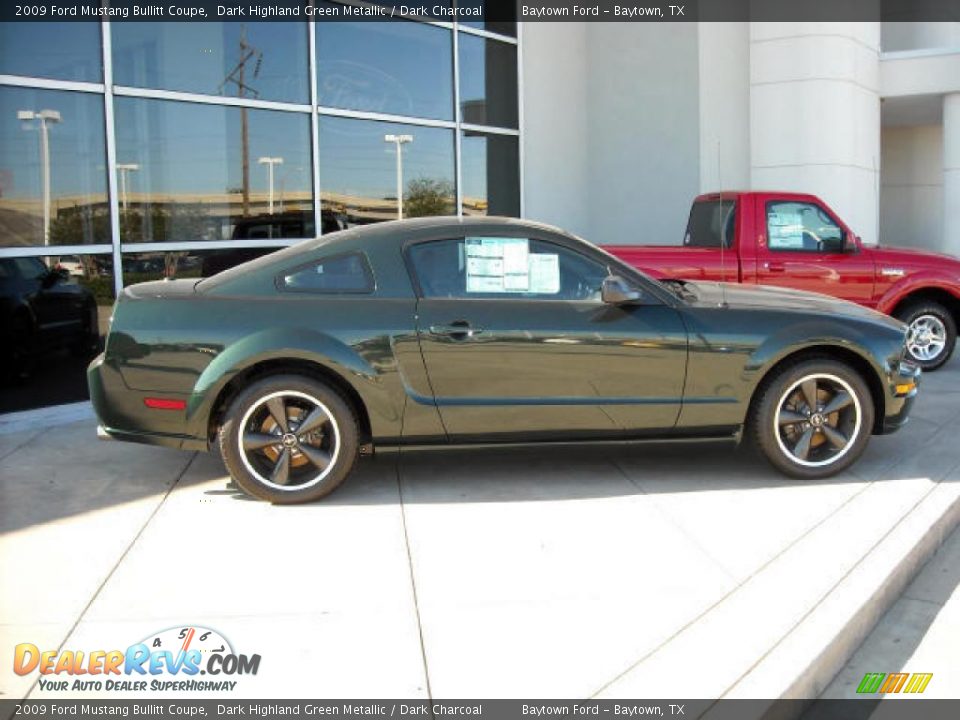 2009 Ford Mustang Bullitt Coupe Dark Highland Green Metallic / Dark Charcoal Photo #4