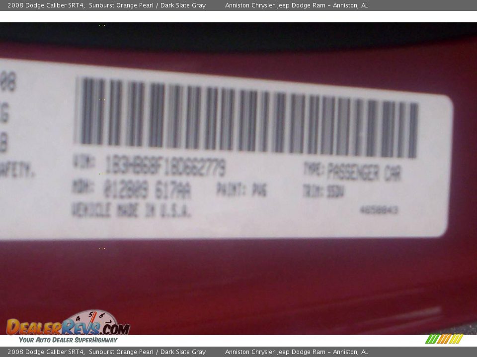 2008 Dodge Caliber SRT4 Sunburst Orange Pearl / Dark Slate Gray Photo #21