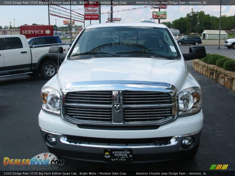 2009 Dodge Ram 3500 Big Horn Edition Quad Cab Bright White / Medium Slate Gray Photo #3
