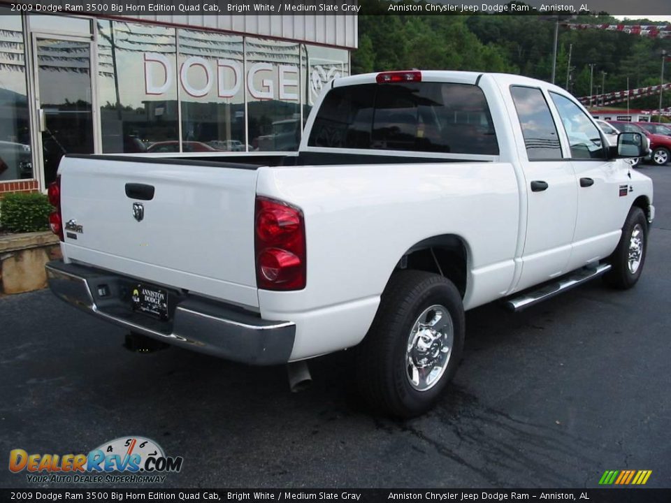 2009 Dodge Ram 3500 Big Horn Edition Quad Cab Bright White / Medium Slate Gray Photo #8