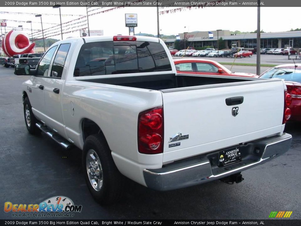 2009 Dodge Ram 3500 Big Horn Edition Quad Cab Bright White / Medium Slate Gray Photo #10
