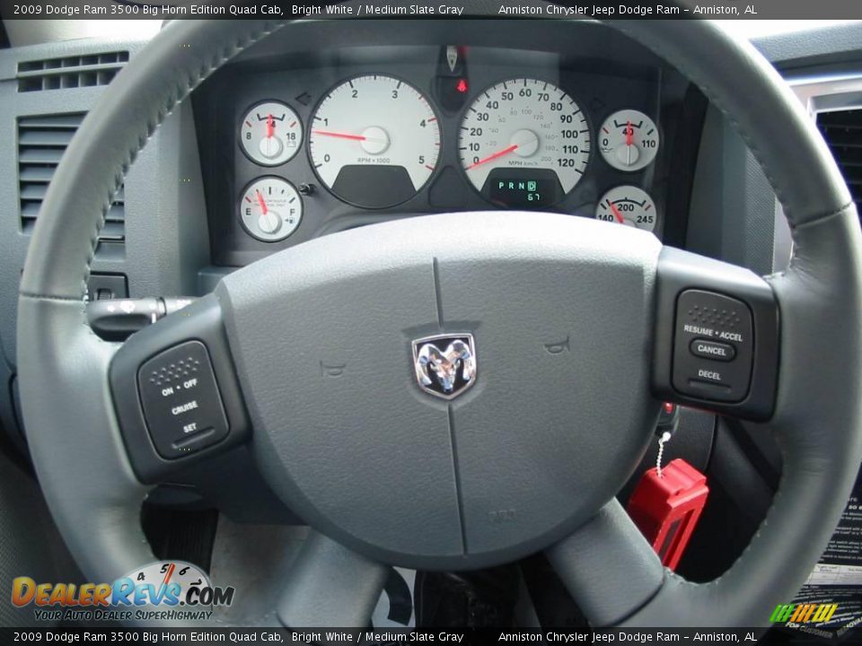 2009 Dodge Ram 3500 Big Horn Edition Quad Cab Bright White / Medium Slate Gray Photo #13