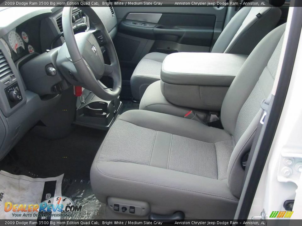 2009 Dodge Ram 3500 Big Horn Edition Quad Cab Bright White / Medium Slate Gray Photo #16