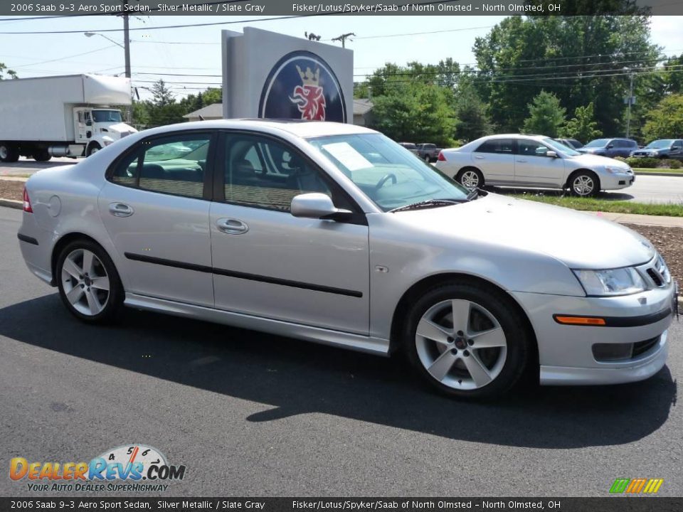 2006 Saab 9-3 Aero Sport Sedan Silver Metallic / Slate Gray Photo #2