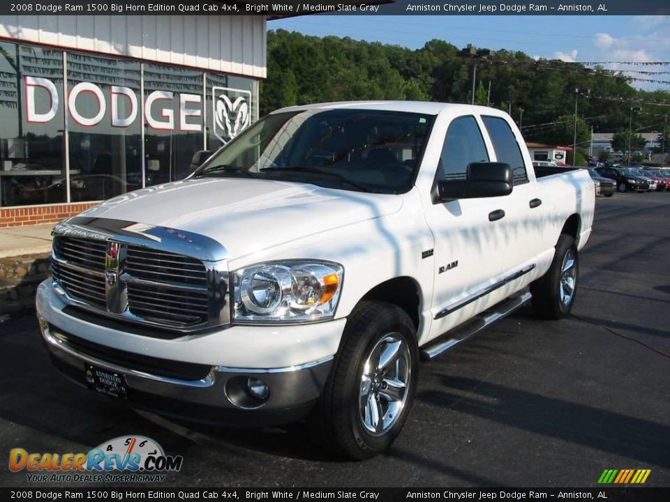 2008 Dodge Ram 1500 Big Horn Edition Quad Cab 4x4 Bright White / Medium Slate Gray Photo #4