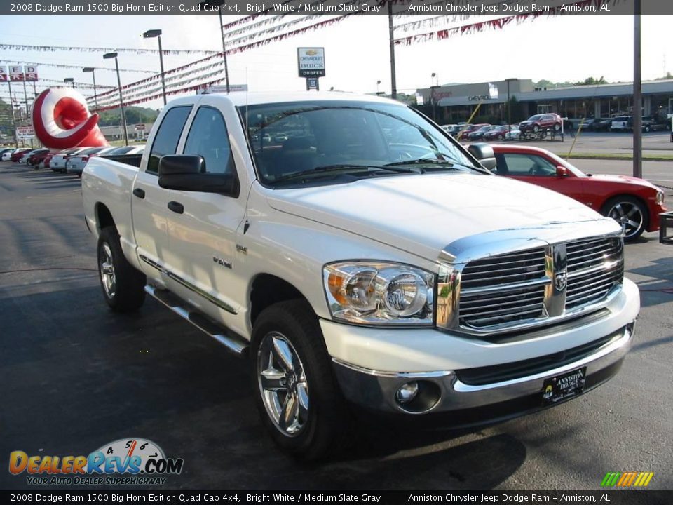 2008 Dodge Ram 1500 Big Horn Edition Quad Cab 4x4 Bright White / Medium Slate Gray Photo #6