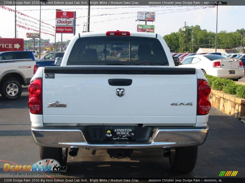 2008 Dodge Ram 1500 Big Horn Edition Quad Cab 4x4 Bright White / Medium Slate Gray Photo #8