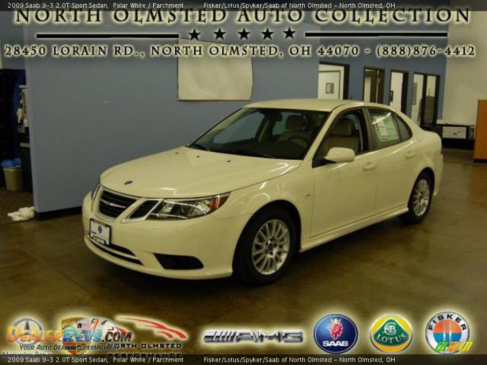 2009 Saab 9-3 2.0T Sport Sedan Polar White / Parchment Photo #1