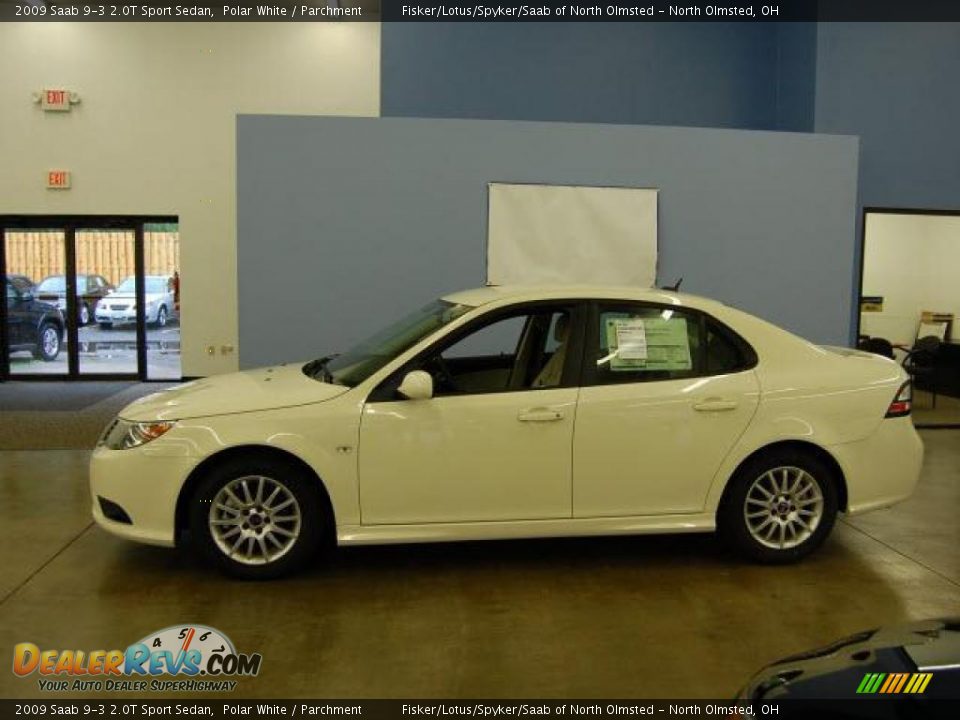 2009 Saab 9-3 2.0T Sport Sedan Polar White / Parchment Photo #2