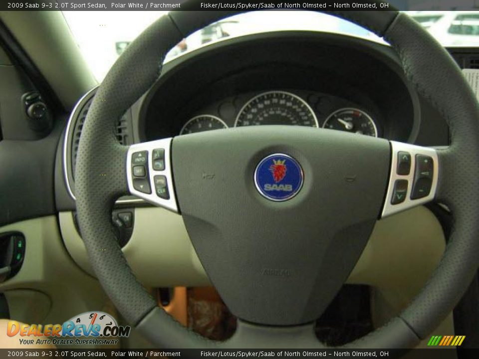 2009 Saab 9-3 2.0T Sport Sedan Polar White / Parchment Photo #9