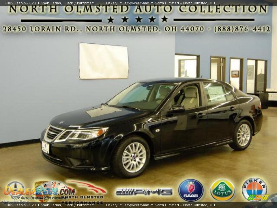 2009 Saab 9-3 2.0T Sport Sedan Black / Parchment Photo #1