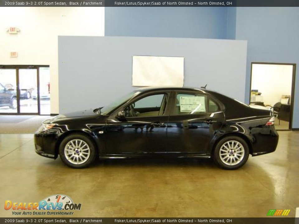 2009 Saab 9-3 2.0T Sport Sedan Black / Parchment Photo #2