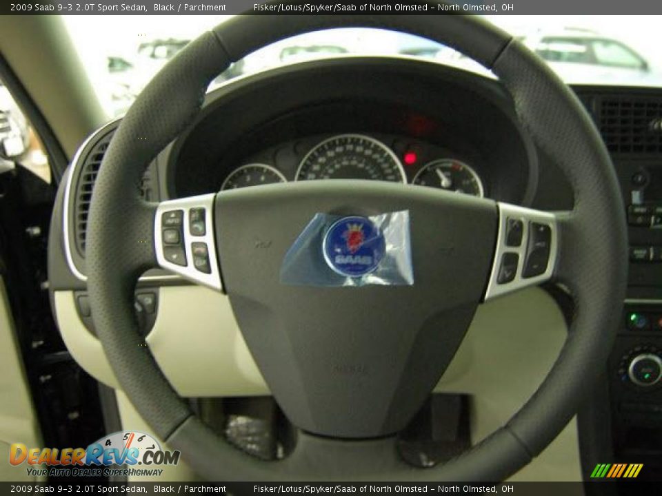 2009 Saab 9-3 2.0T Sport Sedan Black / Parchment Photo #9