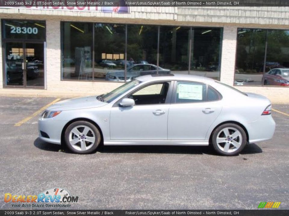 2009 Saab 9-3 2.0T Sport Sedan Snow Silver Metallic / Black Photo #2