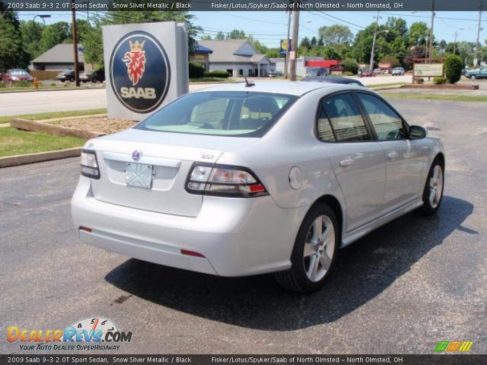 2009 Saab 9-3 2.0T Sport Sedan Snow Silver Metallic / Black Photo #4