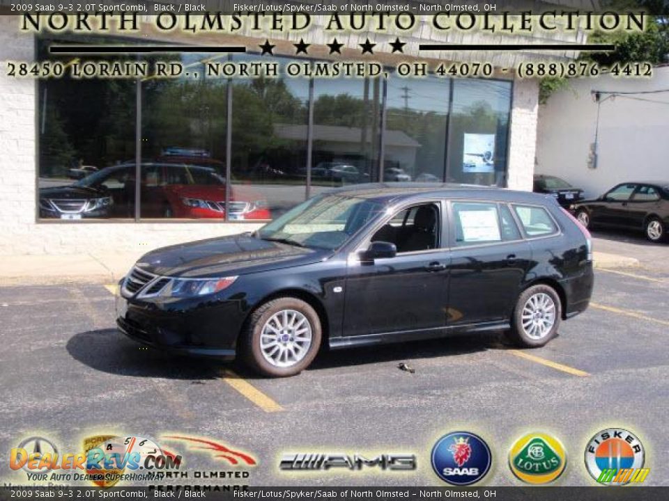 2009 Saab 9-3 2.0T SportCombi Black / Black Photo #1