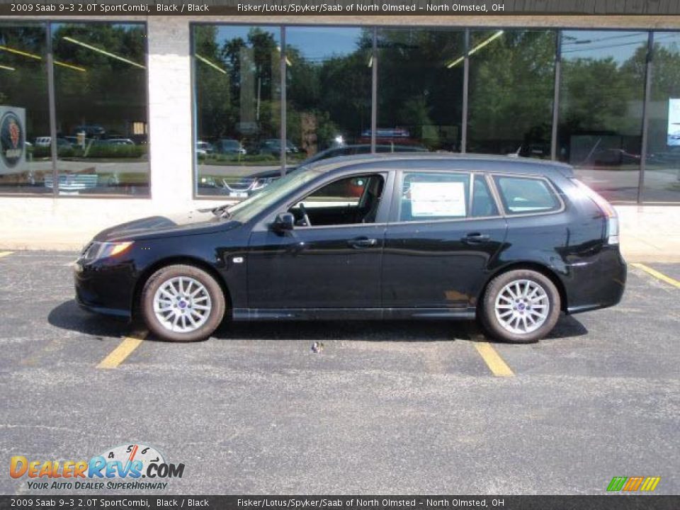 2009 Saab 9-3 2.0T SportCombi Black / Black Photo #2