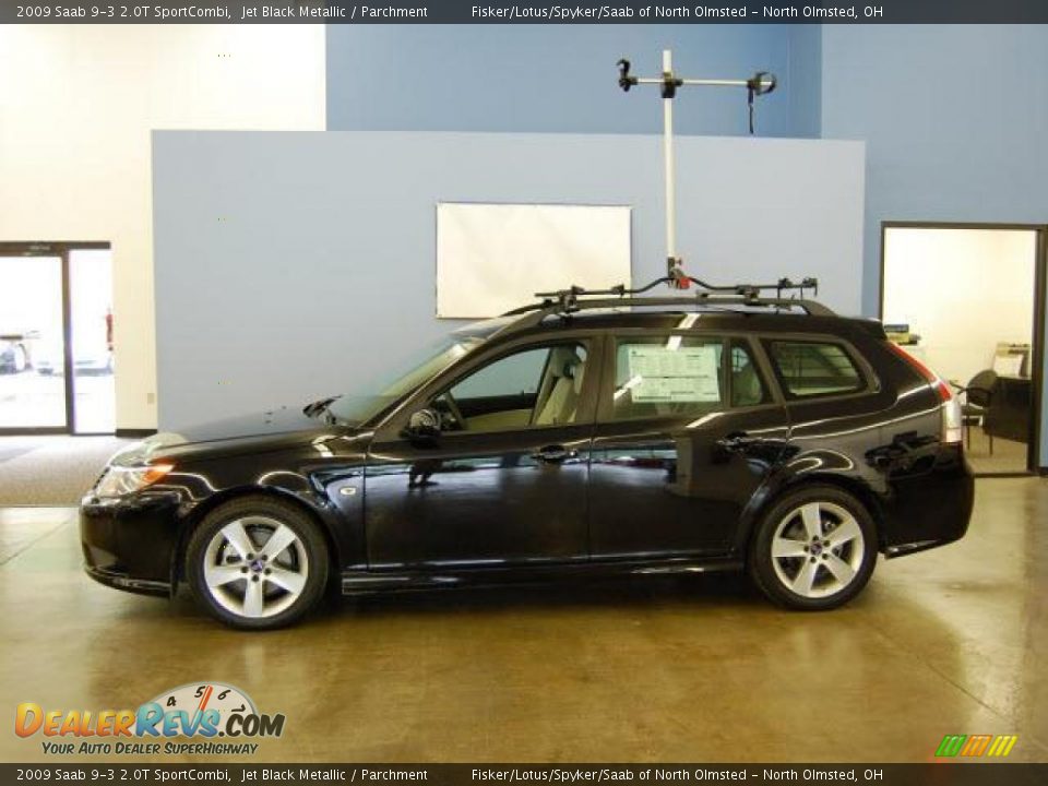 2009 Saab 9-3 2.0T SportCombi Jet Black Metallic / Parchment Photo #2