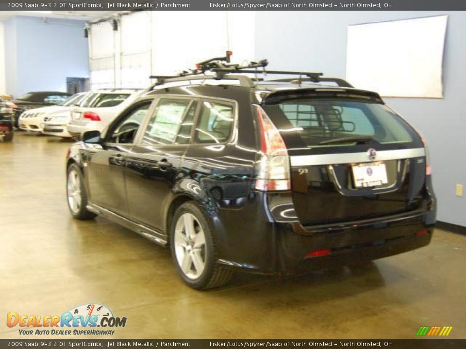 2009 Saab 9-3 2.0T SportCombi Jet Black Metallic / Parchment Photo #3